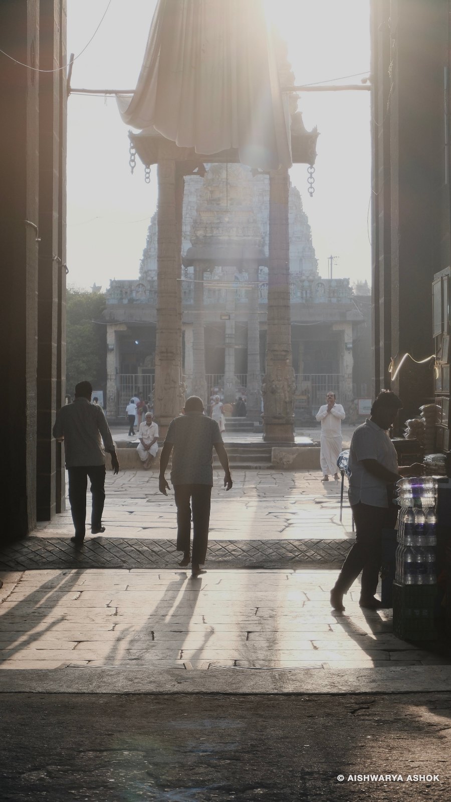Morning light, temple corridor